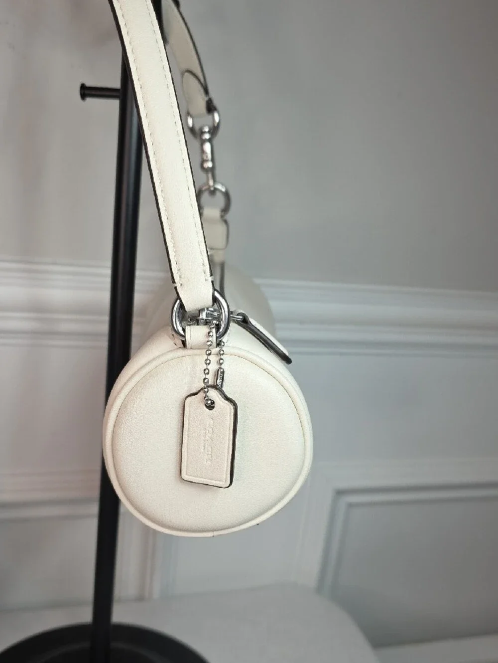 Coach Nolita Barrel Bag in Chalk with Silver Hardware